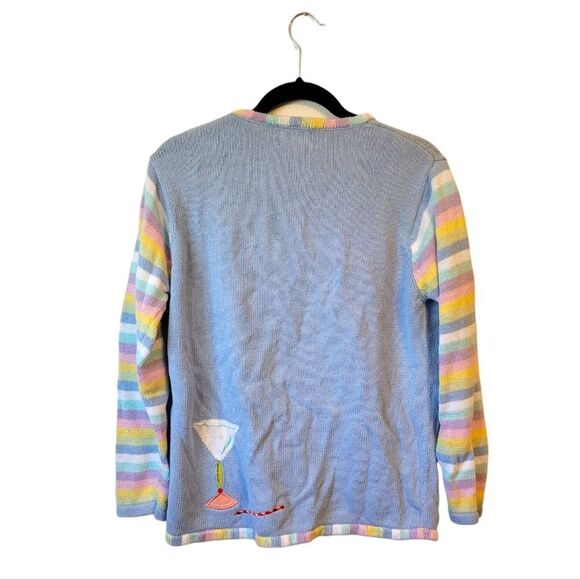 Vintage The Quacker Factory Women's Light Blue Cocktail Cardigan Size M - Picture 2 of 6